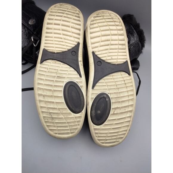 Pajar Tex Faux Fur Lined Black Boot Lace Up Non Marking Sole Size 10 - Picture 7 of 10